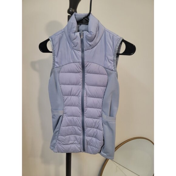 Lululemon Down For it All Lavender Sz 4 Puff Vest Goose Down Zip Pockets Luxury - Picture 2 of 4